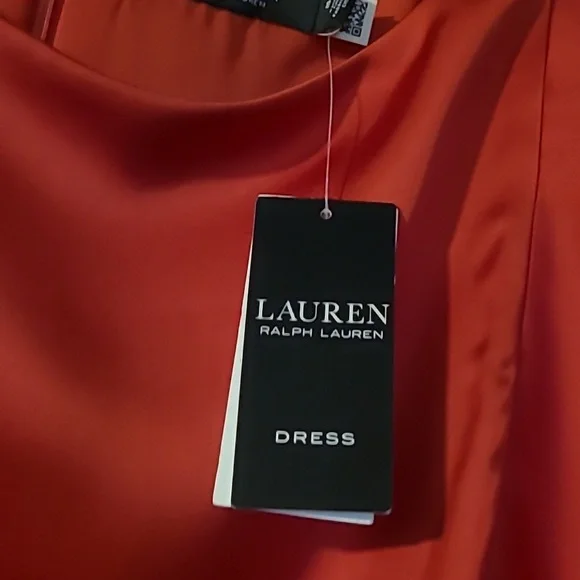 NWT Lauren Ralph Lauren Red Sheath Dress with Flutter Sleeves for Cocktail - Picture 4 of 9
